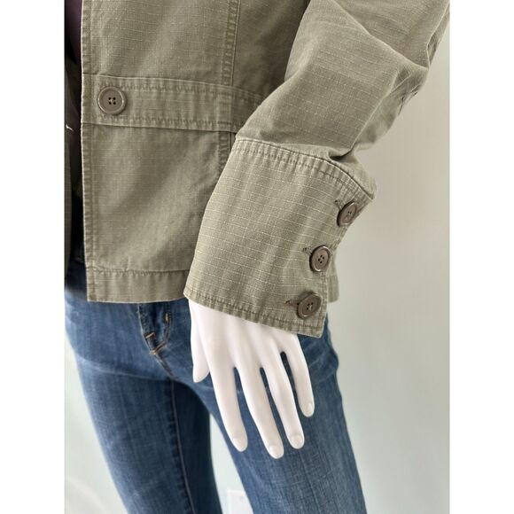 Arizona Jean Company Vintage Y2k Olive Green Utility Military Style Jacket Med - Picture 6 of 7